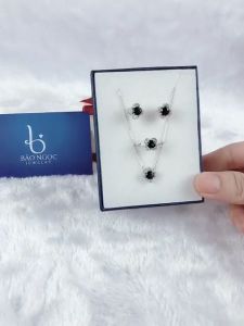 Bộ Trang Sức Bạc S925 Bông Hoa 4 Cánh Combo Bộ 3 Món Nữ Trang Bạc Xi Bạch Kim Cao Cấp - BDM2313- Bảo Ngọc Jewelry