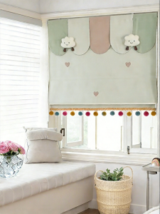 Aesthetic Full Blackout Roman Shade Curtains