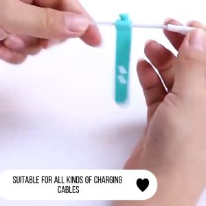 5Pcs Silicone Phone Charger Cable Organizer Data Line Winder Straps Holder Clip Charger Cord Earphone Cable Organizer Cable Protector Charger Strap Ties Chord Cables Organizer Cord Tie
