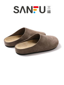 Versatile Genuine Leather Mules Slippers Autumn New Half Slip on Birkfoot Casual Men Women Shoes Comfortable Wear Resistant