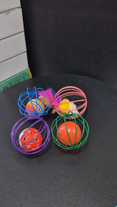 P77 Pet Toy Cat Toy Ball Ring tumbler cat toy ball cage mouse teaser stick small mouse toy