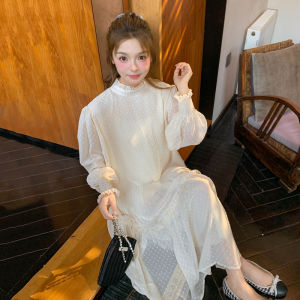 Romantic French Style Long Dress Gentle Soft Style Artistic Atmosphere Holiday White Moonlight New Style Early Spring Dress