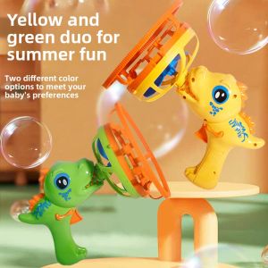 Dinosaur Handheld Electric Fan Bubble Machine Outdoor Toy for Boys And Girls Childrens Bubble Blowing Fun Large Hole for Easy Use