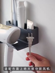 ที่วางไดร์ ที่วางไดร์ แถมสติ๊กเกอร์ แท่นวางไดร์ ช่องเก็บไดร์