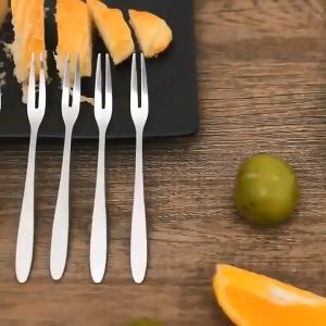 Dĩa inox ăn trái cây bánh ngọt nĩa ăn xúc xích viên chiên ăn ốc đồ ăn vặt My Home DN254