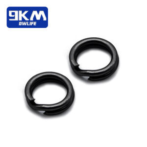 50Pcs Black Stainless Steel Lure Ring for Link Fishing Hooks Heavy Duty Saltwater Terminal Tackle Connector