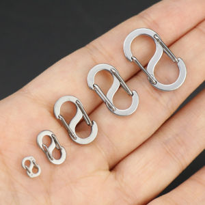 Mini Quick Hang S-Curve Spring Clip Keychain EDC Multi-Purpose Jewelry Connector 316 Stainless Steel 8-Shaped Hanging Clip