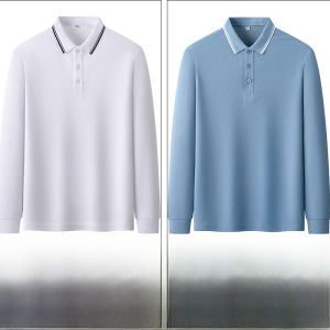 ROMON | Lormen Mens Long Sleeve Polo Shirt Casual Wear With Collar Spring Autumn New Style Youth Fashion Urban Clothing Top