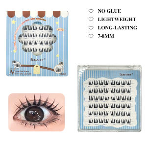 Ultra Thin Lashes Zero Touch False Eyelashes Natural Eyelash Clusters No Glue Self Adhesive Lashes For Beginners