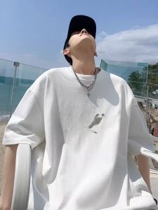 Mens Short Sleeve T-Shirt Pure Cotton Loose Fit Summer Style Half Sleeve Printed Casual Top for Students And Youth