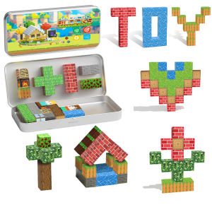 Magnetic Building Blocks Mine World Magnet Cubes Stacking Set for Boy Girl Kid Age 3+ DIY Model Children STEM Sensory Toys Gift