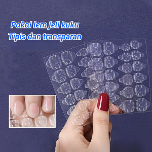 VEDO 💕COD 24Pcs Transparan Waterproof Magic Paste Bride Alat Kuku Palsu Pita Perekat Kenakan Kuku Artefak