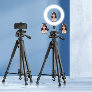 Chân Đế Chụp Hình Điều Chỉnh Được Có Đèn Cho Quay Phim Livestream Ngoài Trời Chống Rung