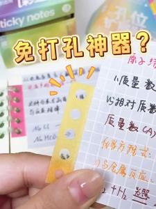 SANNIANERBAN | Dopamine Style Pull-out Index Tabs No-punch Sticky Notes For Junior High School Students Hole-Repairing Inserts