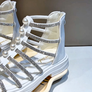 Future seeds zip sandals for kids girls high top rubbes sole sandals for kids size 25-36