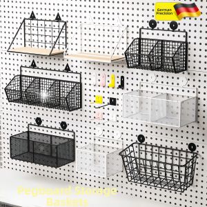 Metal Long And Round Hole Compatible Storage Shelf For Pegboard