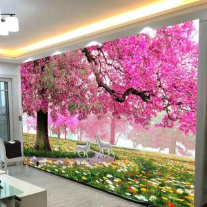 ภาพตกแต่งผนังพื้นหลังโซฟาในห้องนั่งเล่น สไตล์เรียบง่าย สบายๆ ภาพวาดสีน้ำมันบนกระดาษ PP ภาพธรรมชาติที่สวยงามสำหรับตกแต่งห้องทำงาน