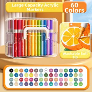 MINGZHUO | Soft Tip Washable Non-seepage Blendable Markers 60 Colors
