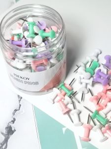 Colorful Large Head T-nails 100pcs Assorted Macaron Colors Corks Photo Nails Wall Nails Softwood Nails Mixed Batch Business Supplies