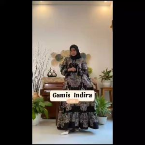 Gamis Indira | Baju Couple Anak Perempuan dan Dewasa | Seragam Lebaran Sutra Dobby Terbaru Murah