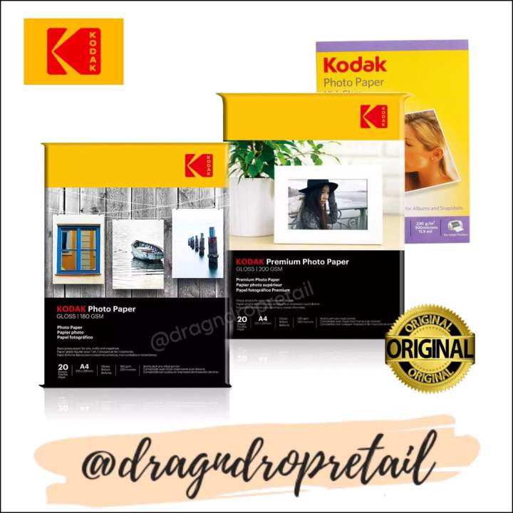 KODAK Premium Photo Paper Gloss A4 for Inkjet Printers 20 sheets/pack