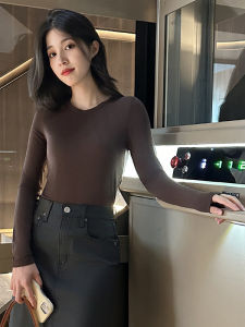 Heating Up! Slim Fit round Neck Lightweight High Elastic Cashmere Base Shirt Womens Inner Wear Outer Wear Comfortable Thermal