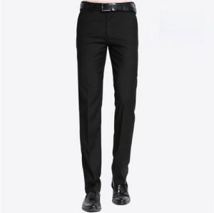 Business Casual Black Slim Fit Straight Leg Pants for Young Men Spring Autumn Season Office Wear Korean Style Long Trousers