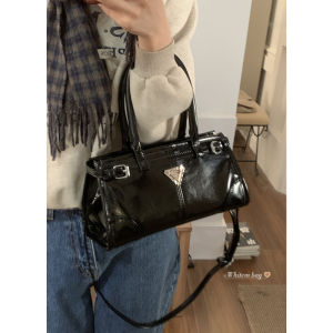 Trendy Retro Underarm Bag Large Capacity Crossbody Bag for Women Commuting Handbag Soft PU Leather Solid Color Casual Bag