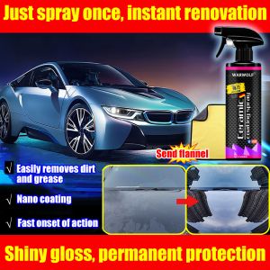 Just spray once instant renovation nano car coating spray nano coating for car Shiny gloss permanent protection coating for car nano coating  ceramic coating diamonds coating Easily removes dirt and grease/Nano coating/Fastonset of action 汽车纳米镀膜剂