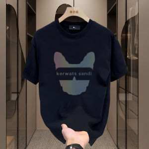 New 2024 Mens Cotton T-Shirt Short Sleeve round Neck Casual Fashion Big Size Breathable Summer Top Youth Popular Printed Tee