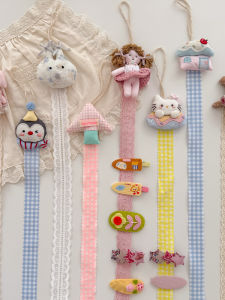 Cute Hair Clip Storage Belt Fabric Art Display Decorative Girls Heart Wall Hanging Organizer Childrens New Style Adorable Accessory
