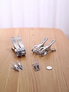 10/20pcs Stainless Steel Clothes Pins Windproof Durable Clothes Pegs Multi-Purpose Metal Wire Utility Clips Laundry Home Kitchen