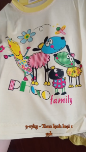 (9-17kg+Ảnh thật) Bộ cộc tay bé gái in hình phối bèo siêu cưng thun lạnh mềm mịn mát