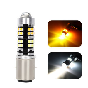 KEVANLY | 1x BA20D H4 P15D Motorcycle LED Bulb H6 White Yellow Dual Color Hi/Lo Beam 12V For Scooter Motorcycle Headlight Bulb Universal