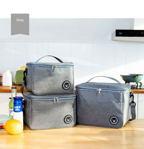 Waterproof Insulated Lunch Bag Thermal Food Storage Thermal Insulation Lunch Bag Home Food Boxes Aluminum Foil Thickened Lunch Box Oxford Cloth Bento Bag With Sling Adult Kids