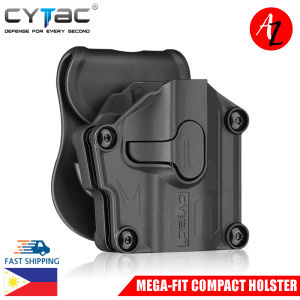 CYTAC Universal Tactical Mega-fit COMPACT Holster with Paddle Black Left Handed - Right Handed Model CY-UHC