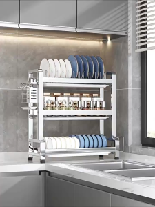 304 or 201 Stainless Steel Dish Drying Rack in 2 Tier or 3 Tier