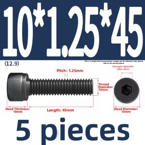 OPPU | High-Strength Black Round Head Hex Screw 12.9 Grade