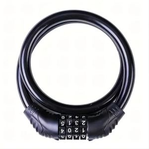 1PC Bicycle Lock 4-Digit Resettable High-Strength Steel Security Chains PVC Coated Theft Deterrent for BicyclesLuggage
