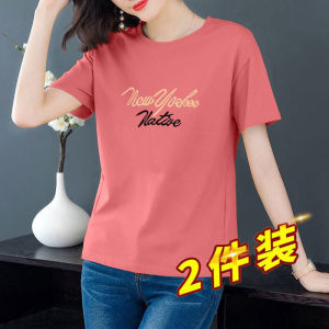 Middle-Aged Ladieswear Pure Cotton Short Sleeve T-Shirt Womens Summer 2023 New Arrival Loose Plus Size Fashion T-shirt Tops Womens Clothing