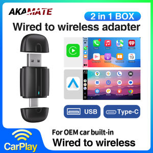 2in1 Wireless CarPlay Dongle Wired to Wireless Android Auto Car Radio Type-C USB Plug and Play for Audi Toyota VW Benz for OEM