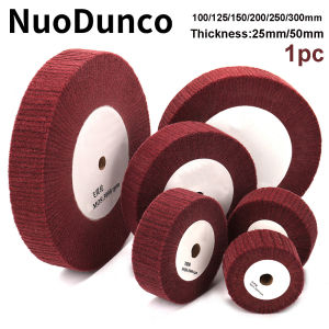 100/125/150/200/250/300mm Non-Woven Polishing Wheel Nylon Flap Brush Wheel Metal Cleaning Rust Removal Grinding Sbrasive Tool