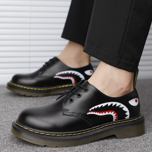 Dr.Martin Leather Loafers Shoes For Men Original Genuine Leather Shoes Casual School Black Loafer Shoes For Men Students