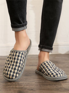 Home Style Indoor Cotton Slippers Soft Bottom Cloth Sole Silent Female Model Youth Suitable Korean Version Flat Bottom Slippers