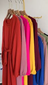 AMIRA GAMIS CRINKEL AIRFLOW DRESS MUSLIM TERBARU TRENDI MASA KINI. BAJU FASHION MUSLIMAH BUSUI