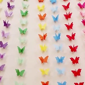 แบนเนอร์กระดาษ รูปผีเสื้อ 3D สําหรับตกแต่งงานปาร์ตี้วันเกิด 20ตัวยาว2.5เมตร DIY งานเลี้ยงในโอกาศต่าง ผีเสื้อ **เชือกห้อย