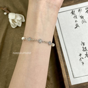 Original Yangui Sanfu 925 Sterling Silver Bracelet Elegant Simple Design New Chinese Style for Women Lucky Character Jewelry