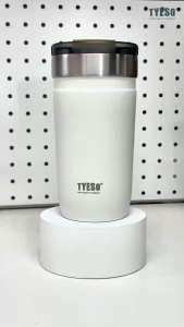 TYESO Classic Coffee Mug Tumbler – Vacuum Insulated Stainless Steel Hot & Cold Cup with Straw
