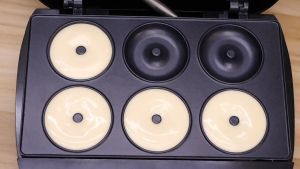 Sonifer Electric Mini Donut Maker Machine with Non-stick Surface Makes 6 Doughnuts for Kid-Friendly Breakfast Snacks Desserts & More