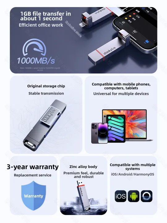 Lenovo | High Speed Type-C Dual Interface Mobile Solid State Drive 2TB